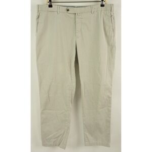 PT01 PT Torino Easy Fit Cotton Silk Stretch Men's 38 x 28 Light Gray Twill Pants